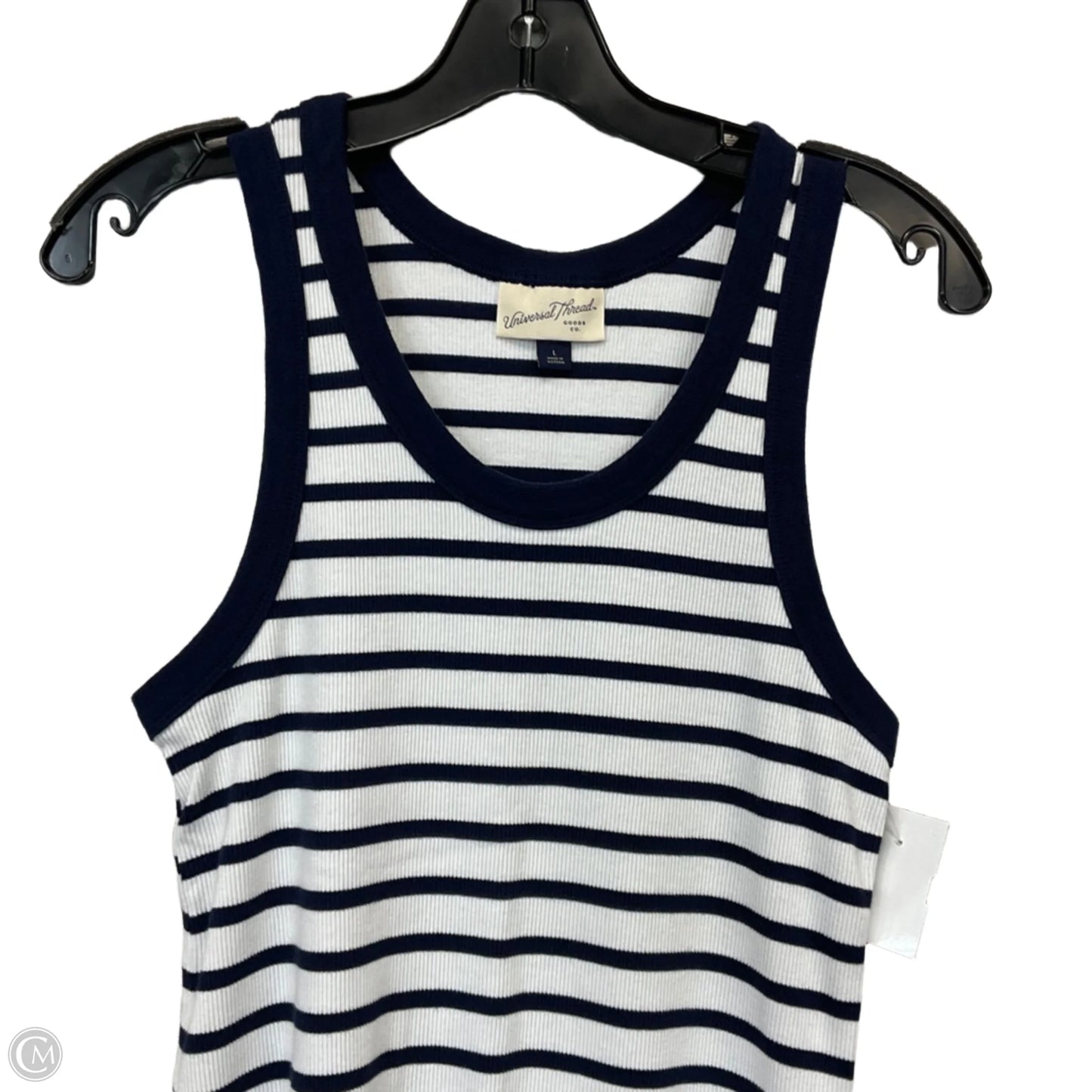 Top Sleeveless Basic By Universal Thread In Blue & White, Size: L