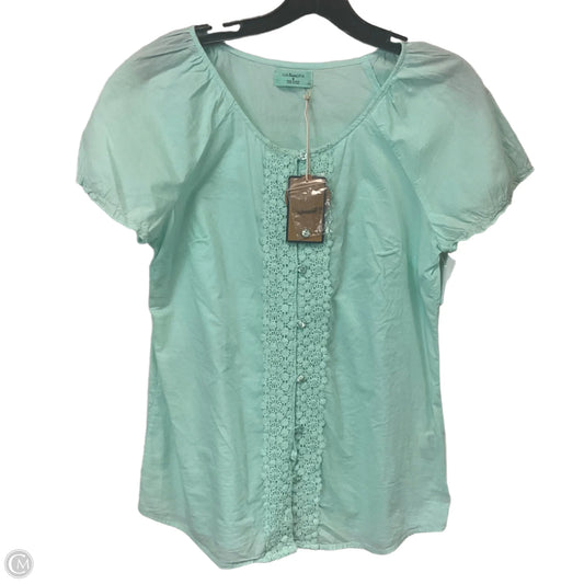 Blouse Short Sleeve By Gh Bass And Co In Green, Size: M