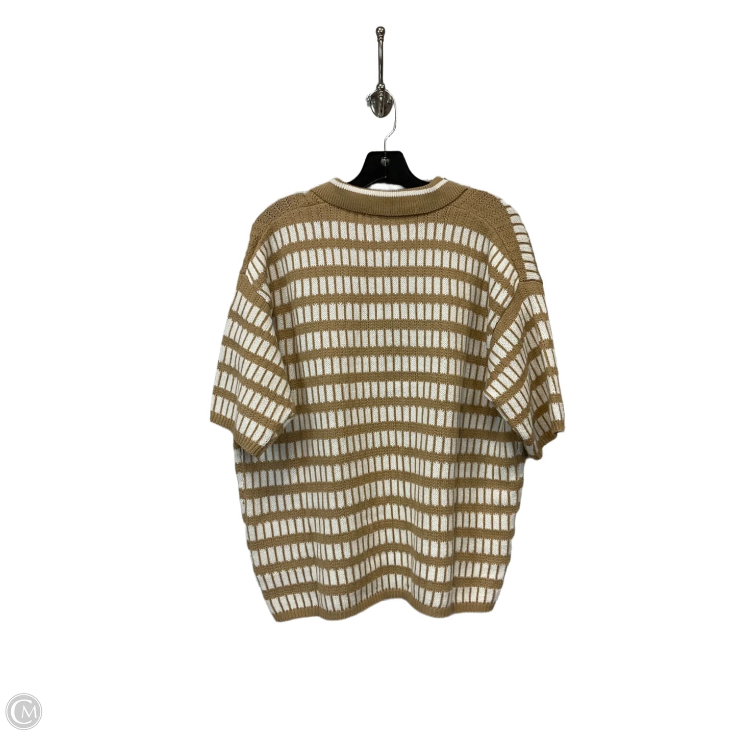 Sweater Short Sleeve By Fantastic Fawn In Brown, Size: L