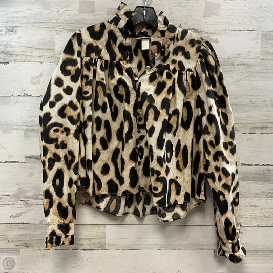 Top Long Sleeve By H&m In Animal Print, Size: Xs