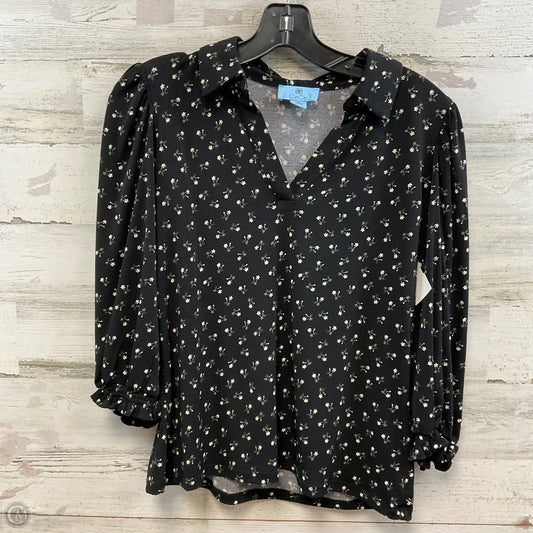 Top 3/4 Sleeve By Cece In Black, Size: S