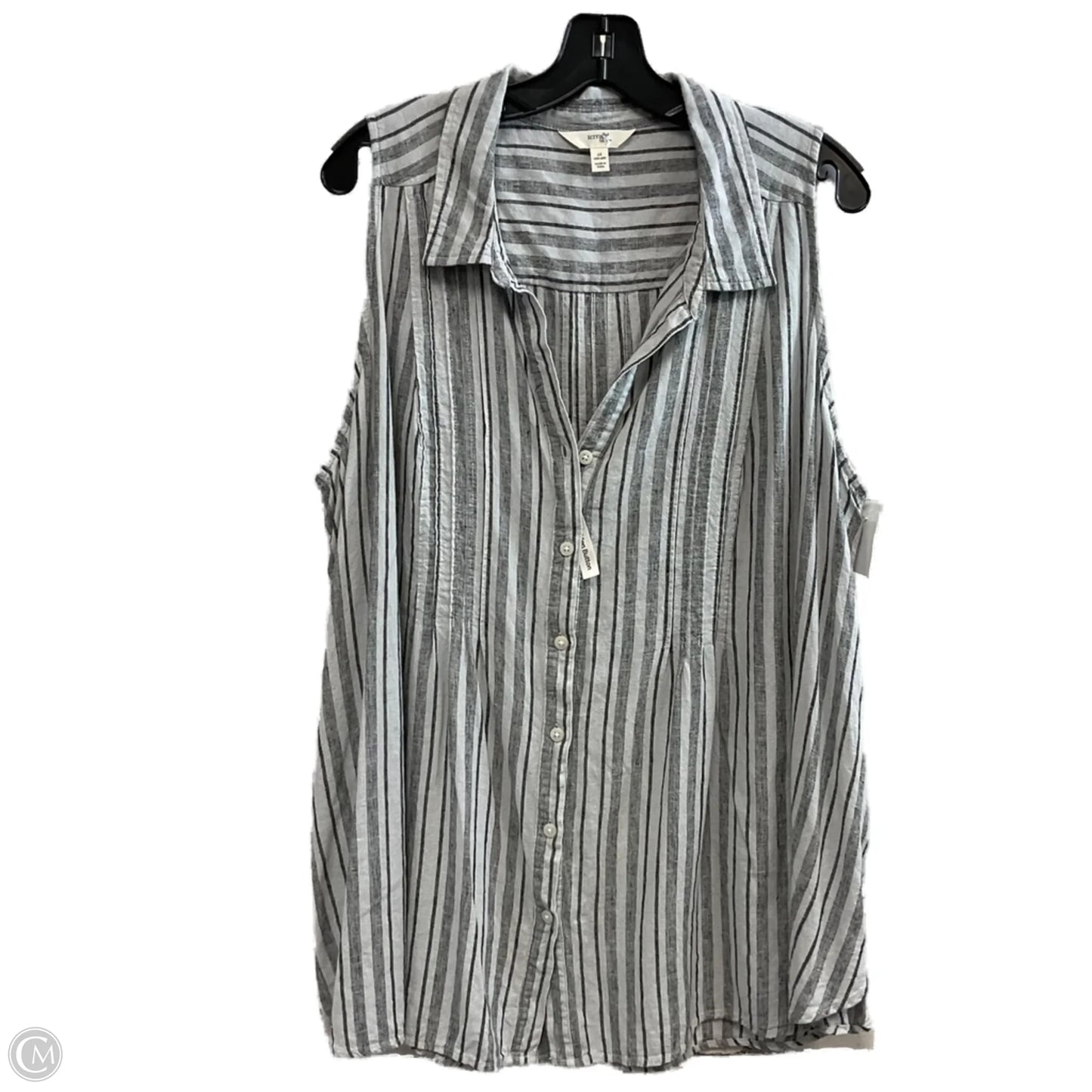 Top Sleeveless By Terra & Sky In Black, Size: 1x