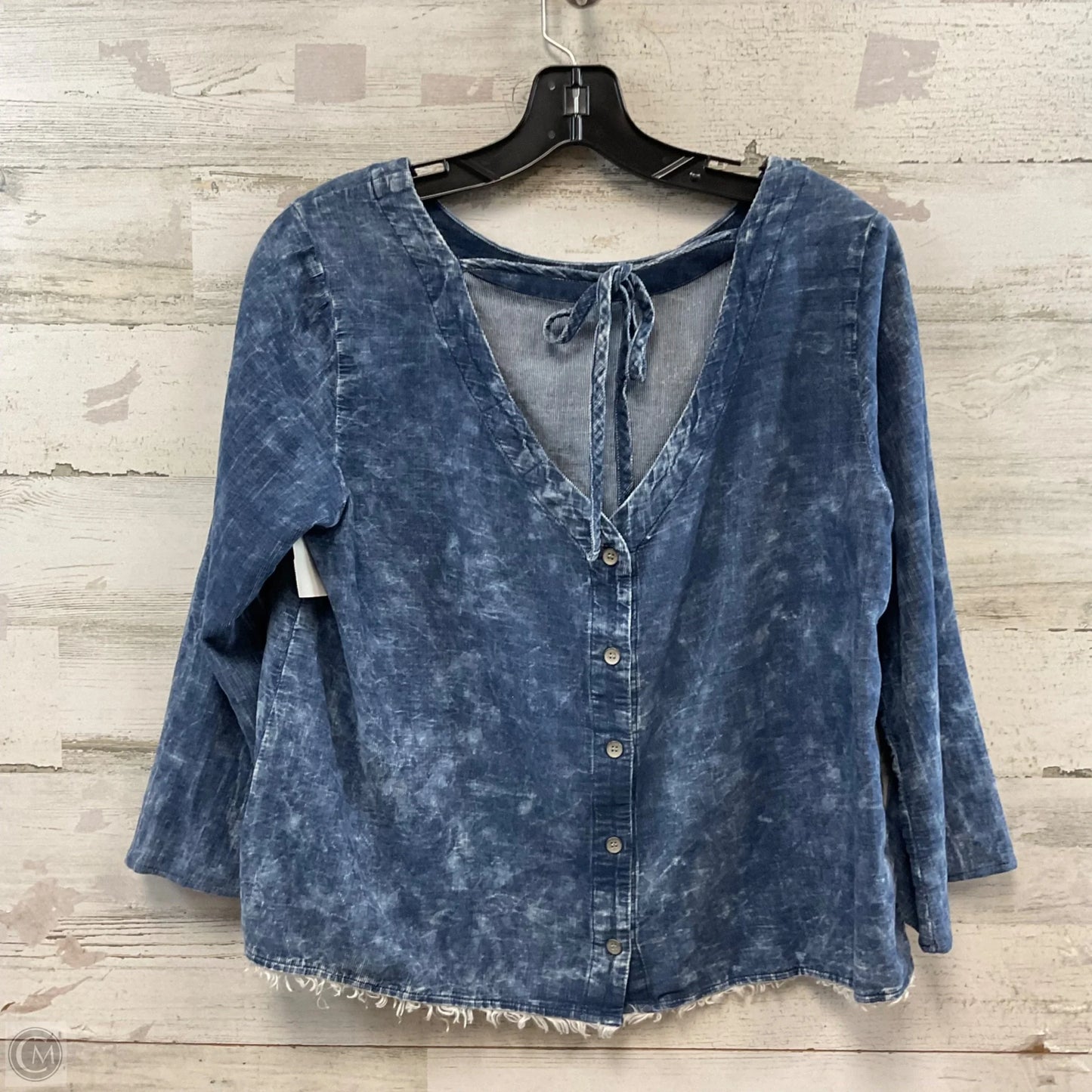Top 3/4 Sleeve By Cloth & Stone In Blue, Size: M