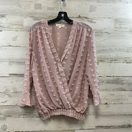 Top 3/4 Sleeve By Solitaire In Pink
