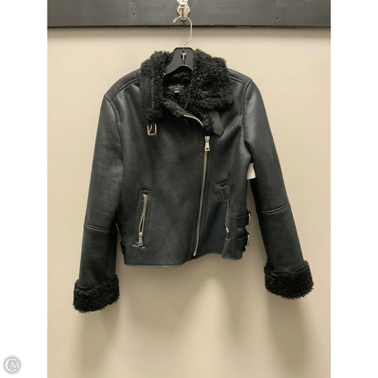 Coat Faux Fur & Sherpa By Love Tree In Black, Size: L