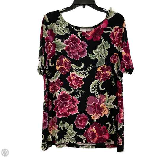 Top Short Sleeve By Chicos In Black, Size: Xl