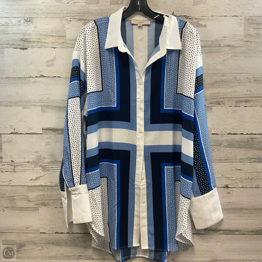 Blouse Long Sleeve By Loft In Blue, Size: L