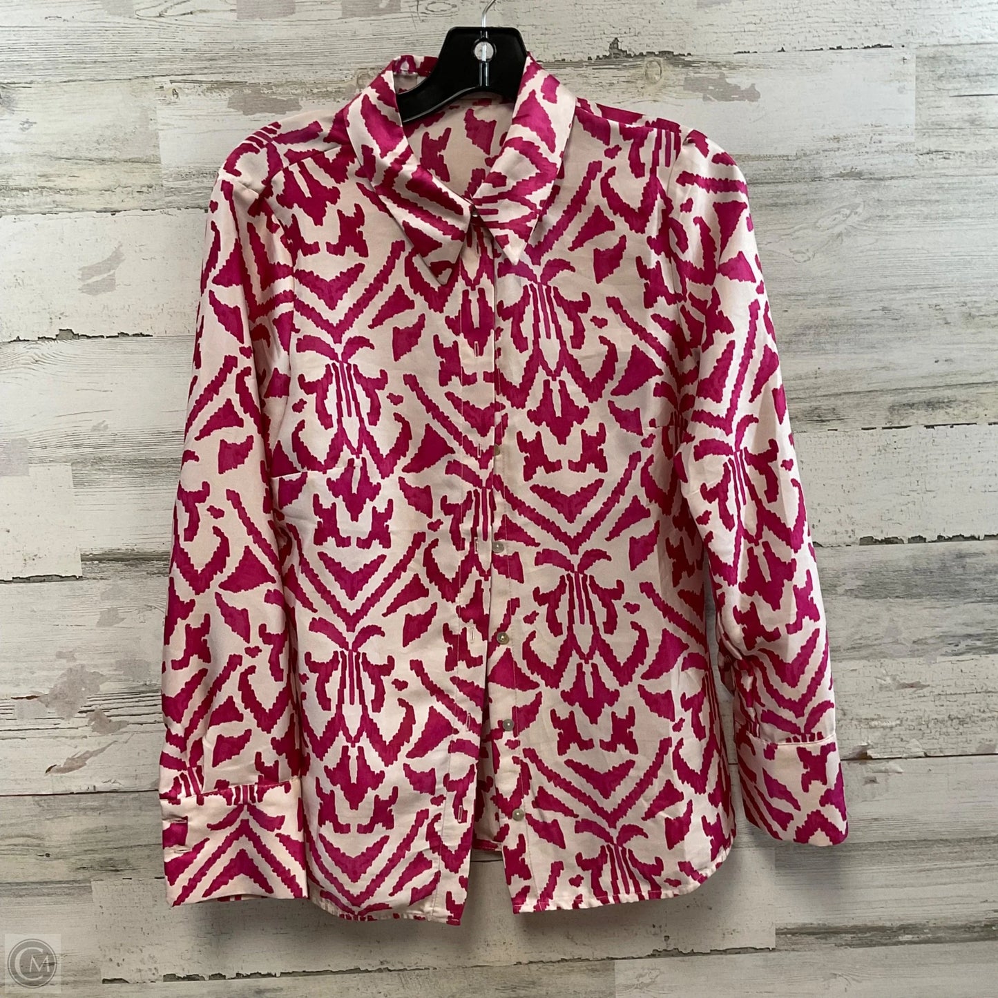 Blouse Long Sleeve By Mng In Pink, Size: S