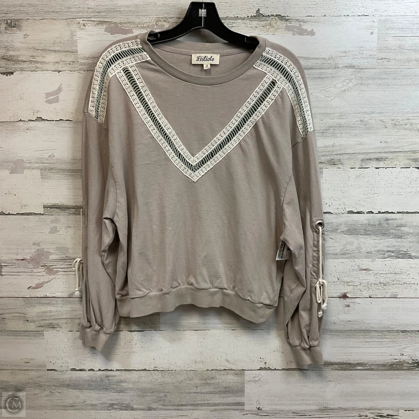 Top Long Sleeve By Listicle In Beige, Size: S