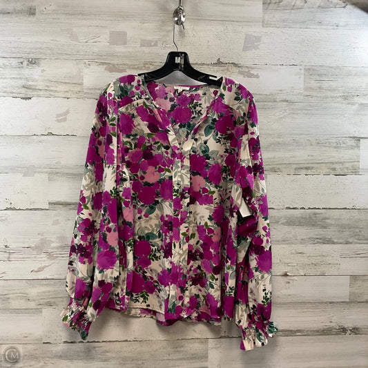 Blouse Long Sleeve By Jodifl In Purple, Size: L