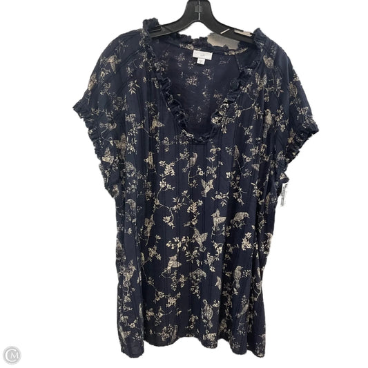 Top Short Sleeve By J. Jill In Blue, Size: 2x