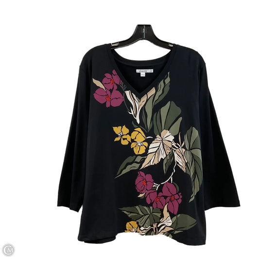 Top Long Sleeve By Chicos In Black, Size: Xxl