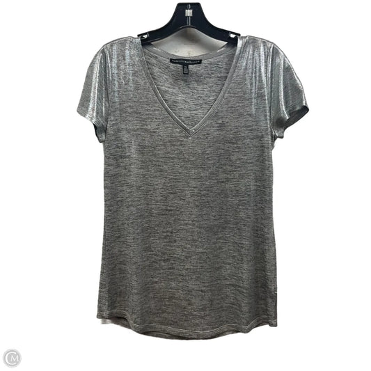 Top Short Sleeve By White House Black Market In Silver, Size: Xs
