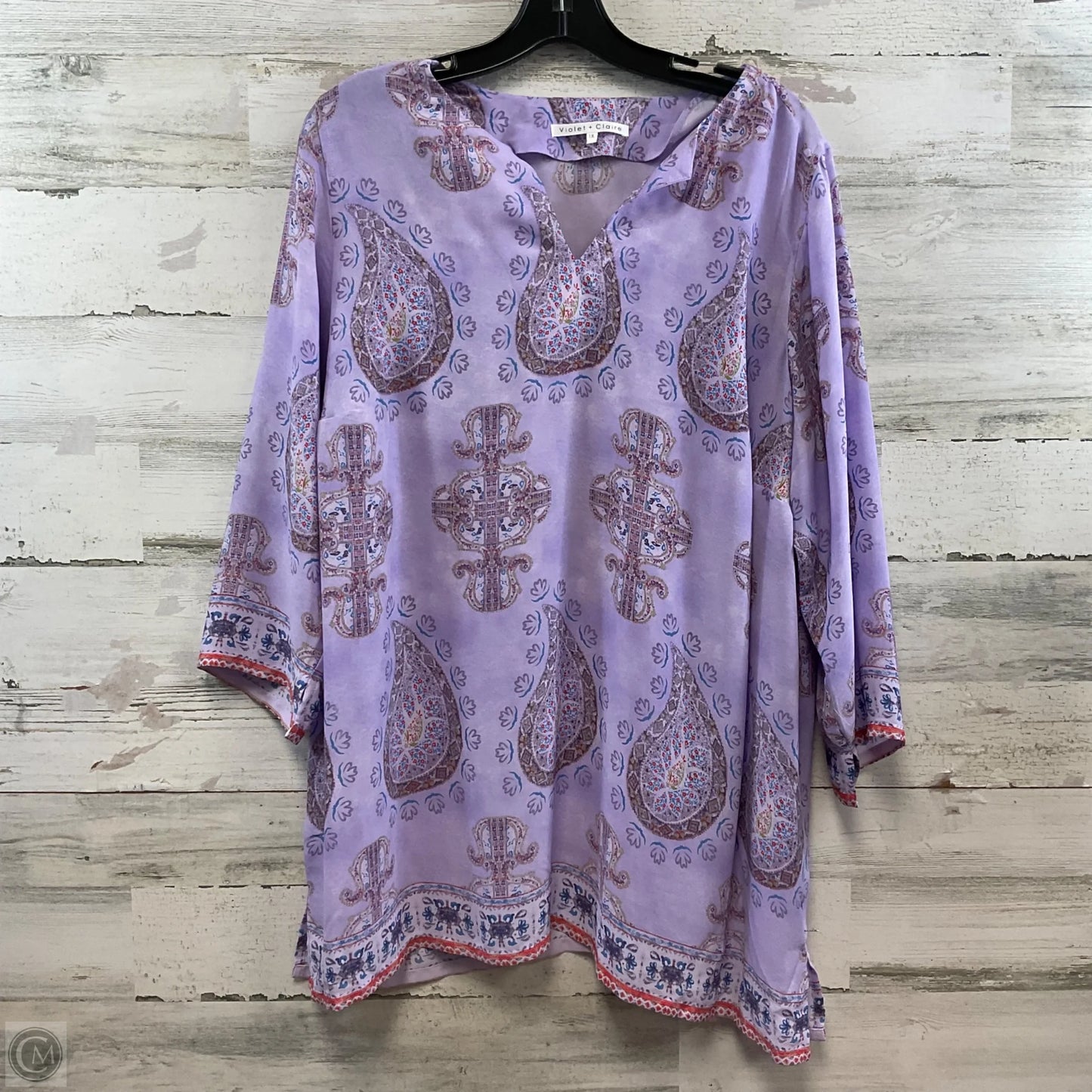 Top Long Sleeve By Violet And Claire In Purple, Size: 1x