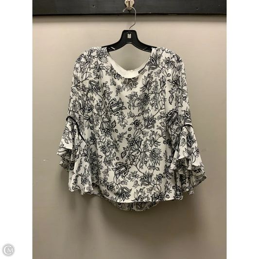 Top Long Sleeve By White House Black Market In Black & White, Size: M
