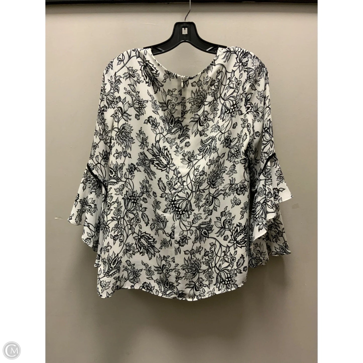 Top Long Sleeve By White House Black Market In Black & White, Size: M