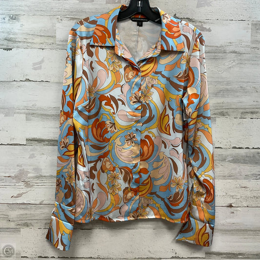 Blouse Long Sleeve By Boston Proper In Orange, Size: M