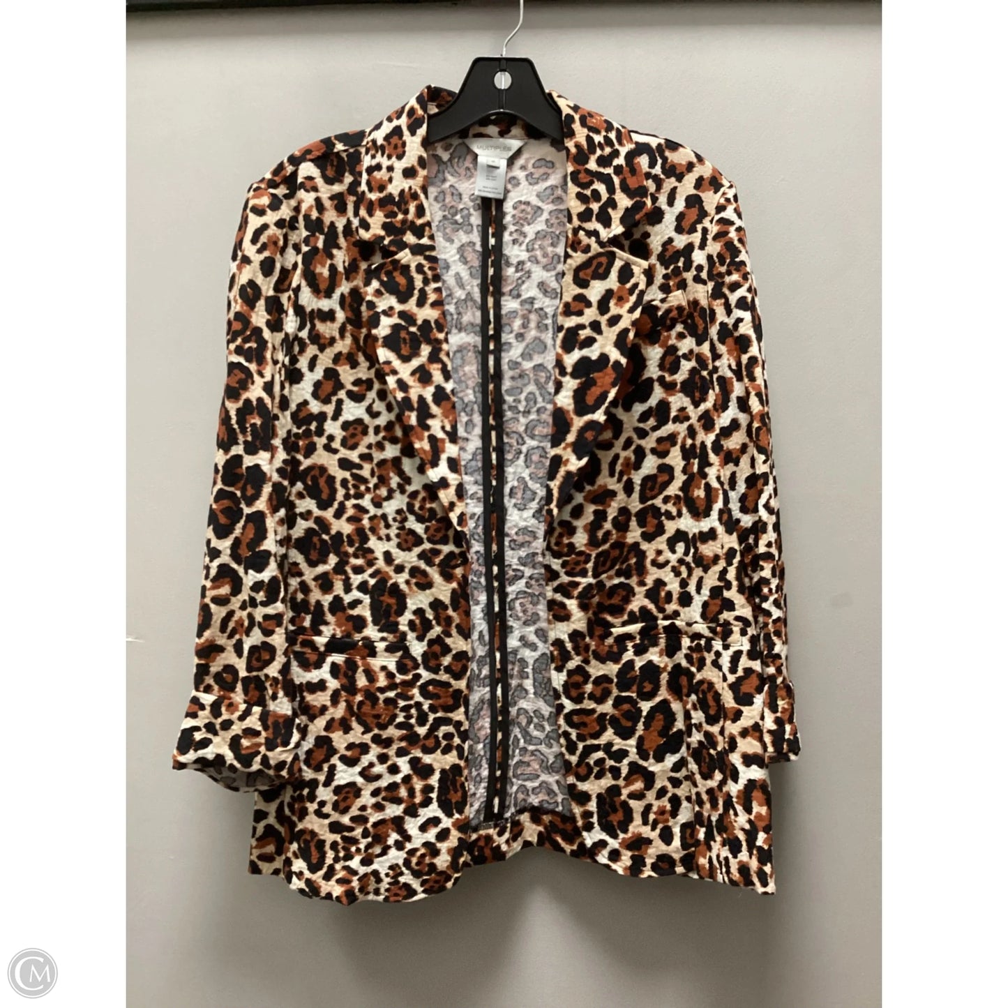 Blazer By Multiples In Animal Print, Size: M