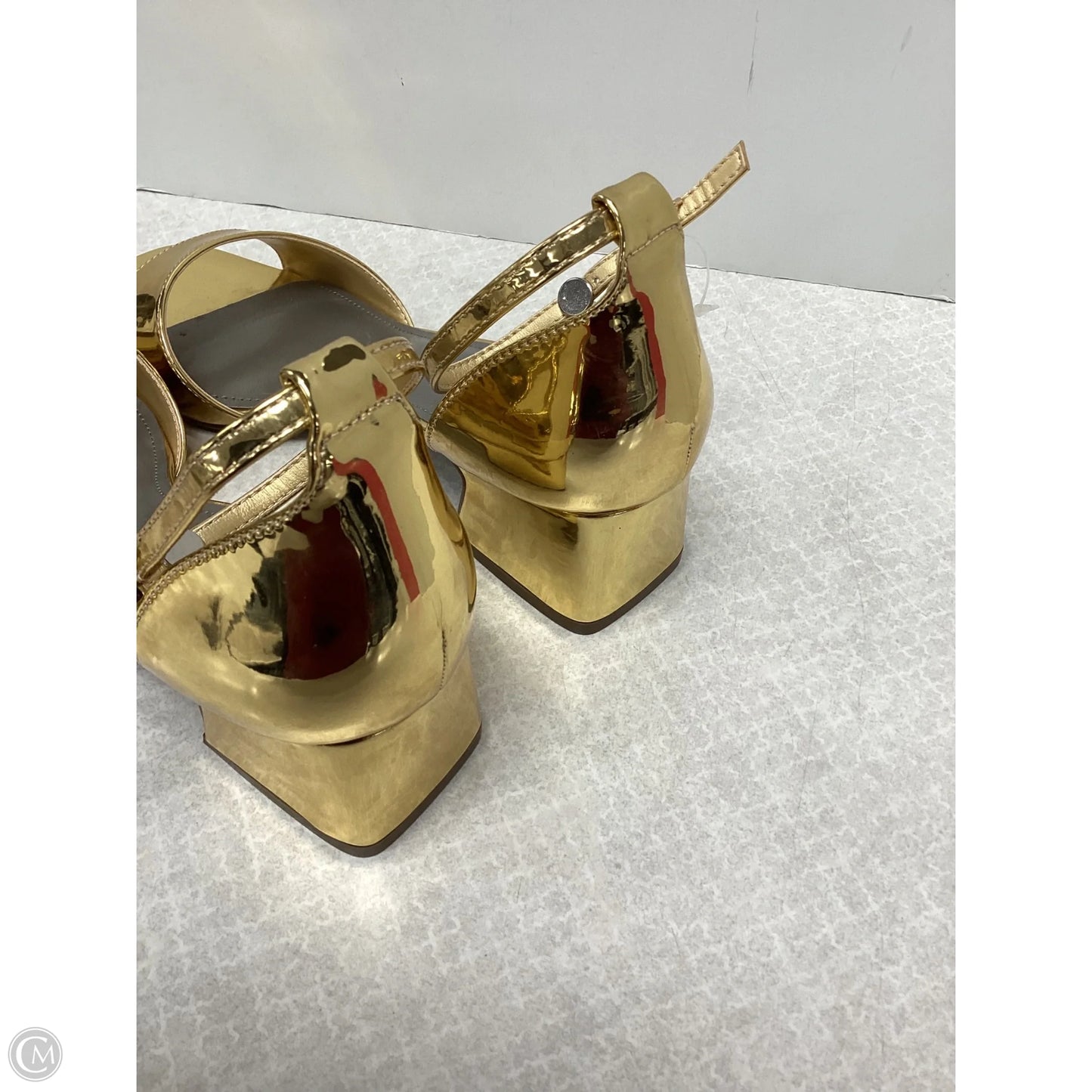 Sandals Heels Block By Worthington In Gold, Size: 8.5