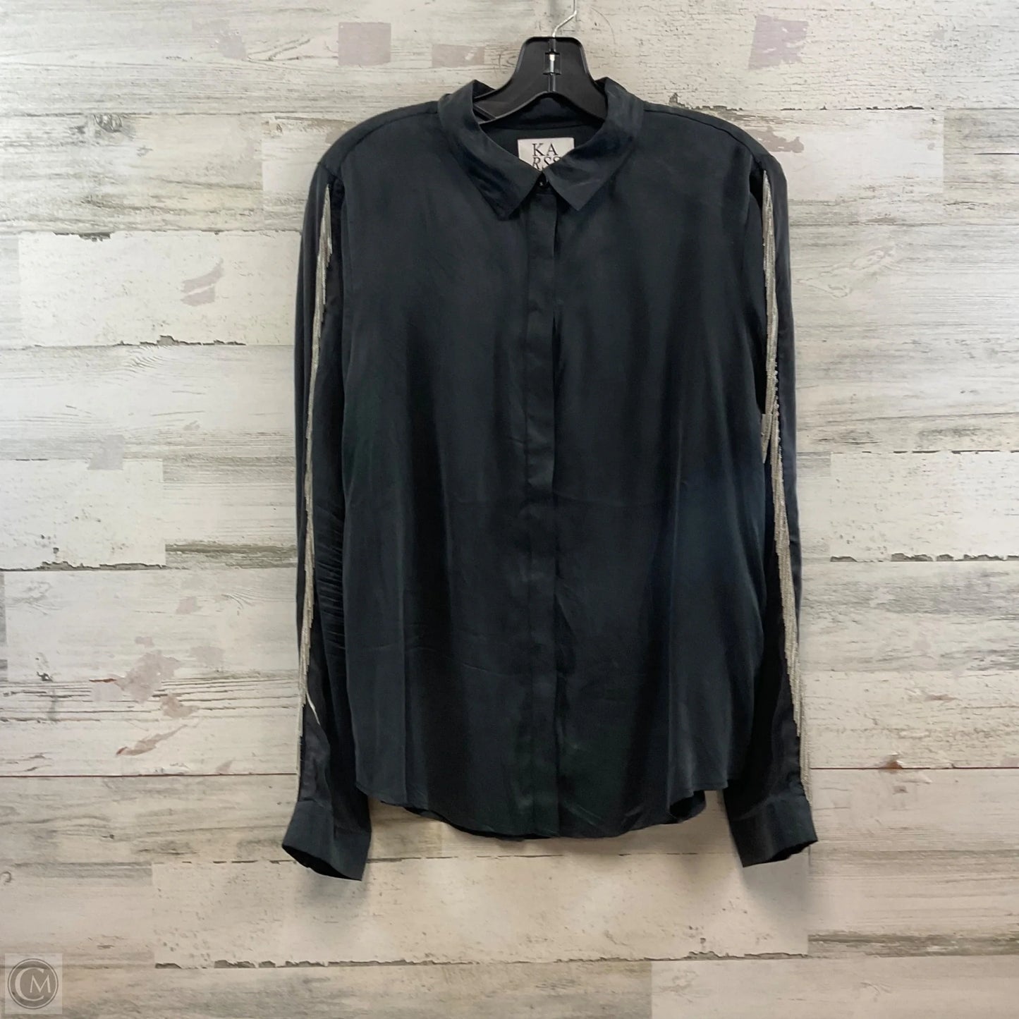 Blouse Long Sleeve By Zoe Karssen In Grey, Size: M