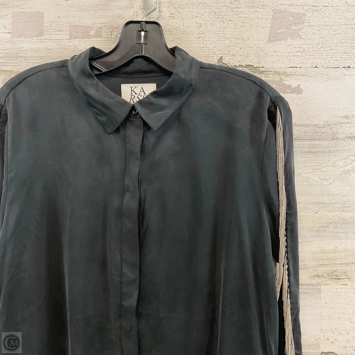 Blouse Long Sleeve By Zoe Karssen In Grey, Size: M