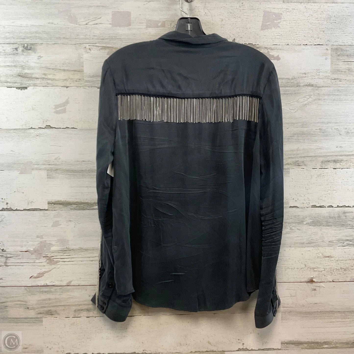 Blouse Long Sleeve By Zoe Karssen In Grey, Size: M