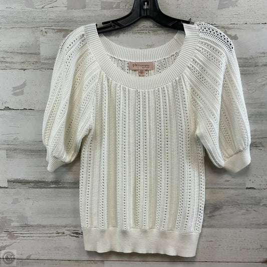 Sweater Short Sleeve By Philosophy In White, Size: Xs