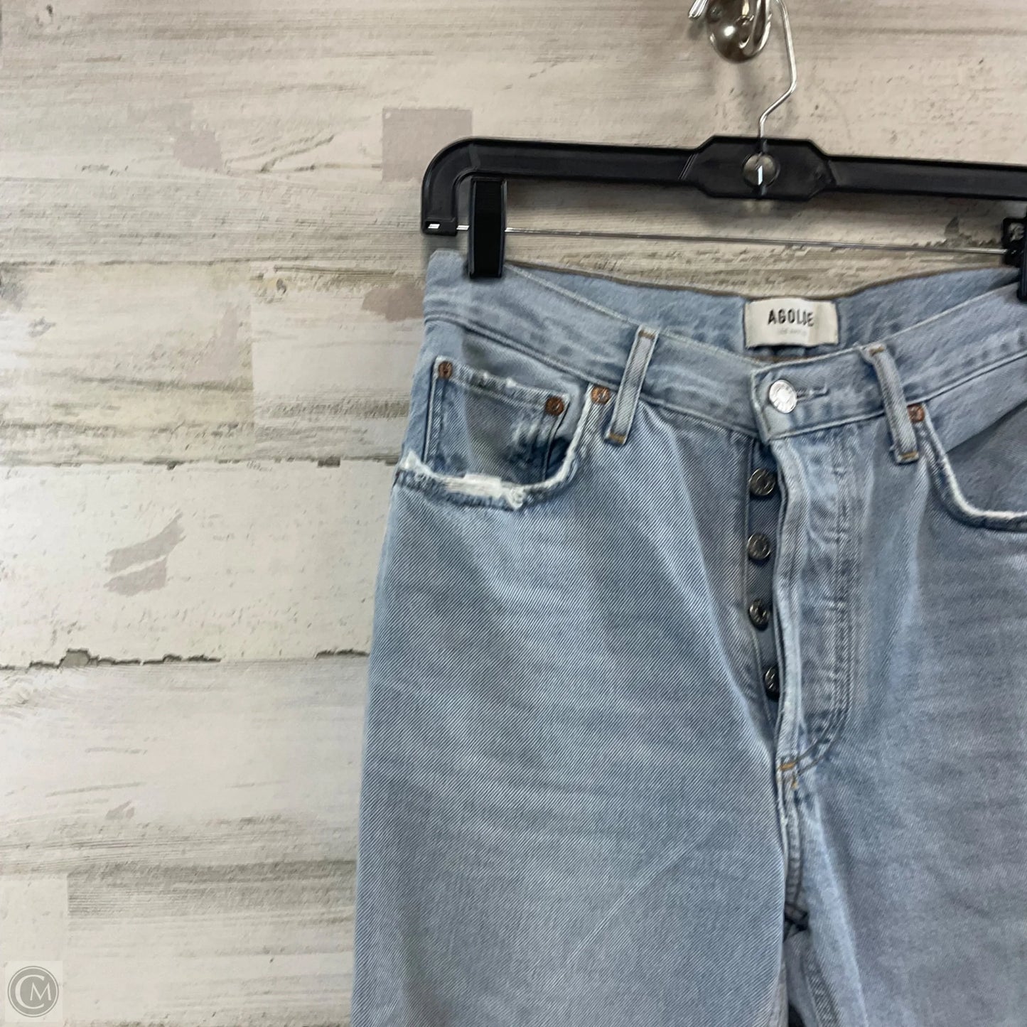 Jeans Straight By Agolde In Blue Denim, Size: 4