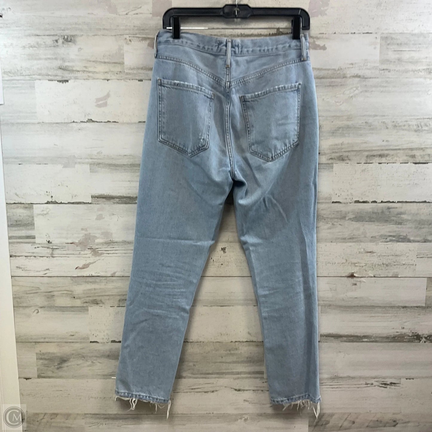 Jeans Straight By Agolde In Blue Denim, Size: 4