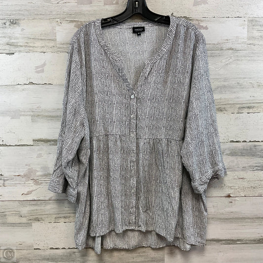 Top Long Sleeve By Jones And Co In Black & White, Size: 3x