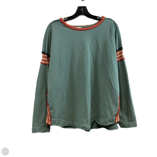 Top Long Sleeve By Easel In Green, Size: L