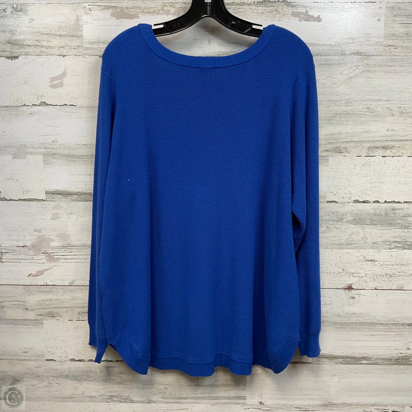 Top Long Sleeve By Cyrus Knits In Blue, Size: 2x