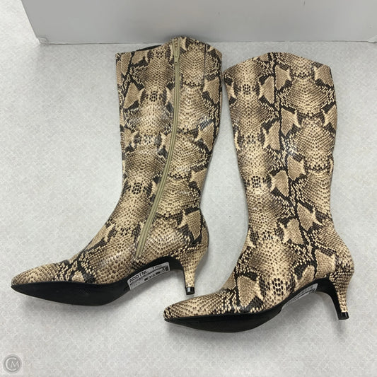 Boots Knee Heels By Andrew Gellar In Animal Print, Size: 6.5