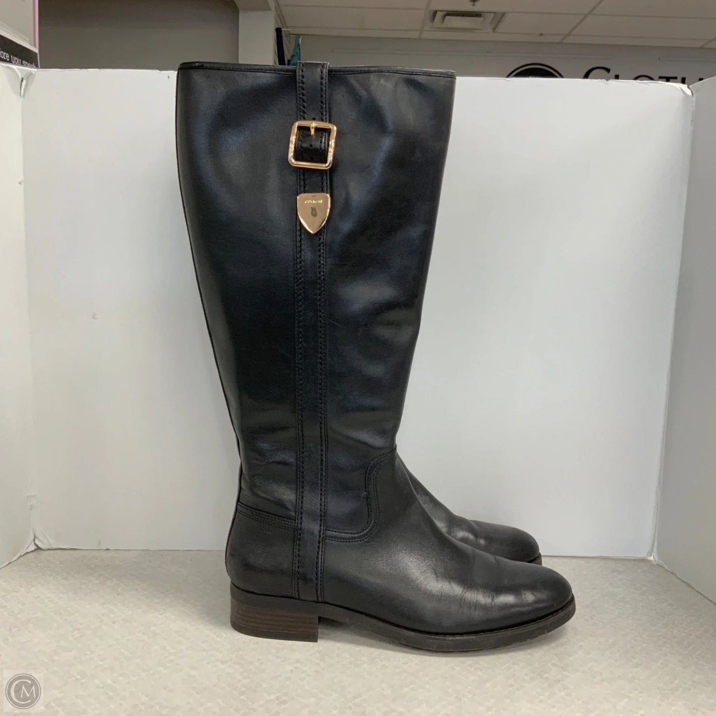 Boots Designer By Coach In Black, Size: 9.5