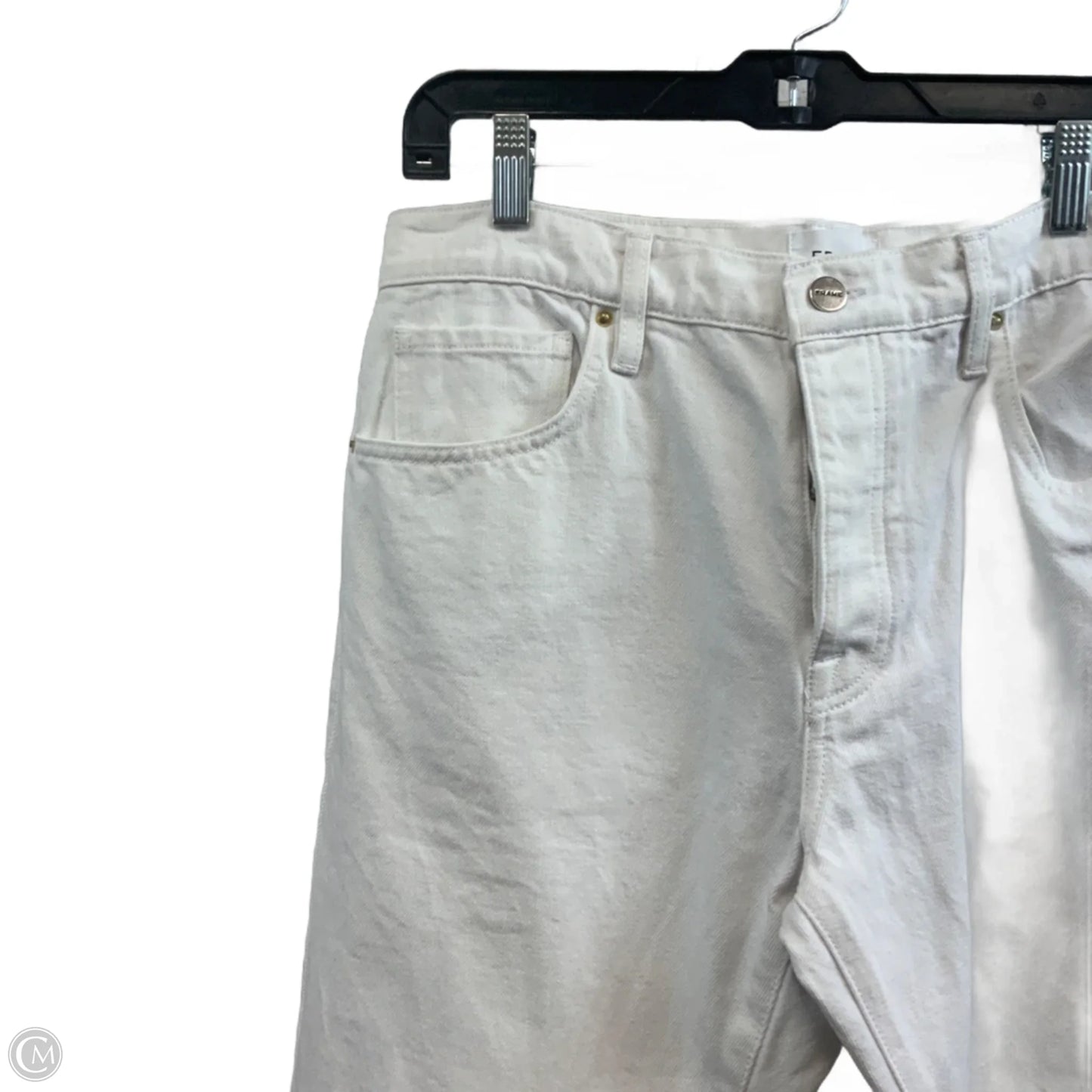 Jeans Straight By Frame In White Denim, Size: 6