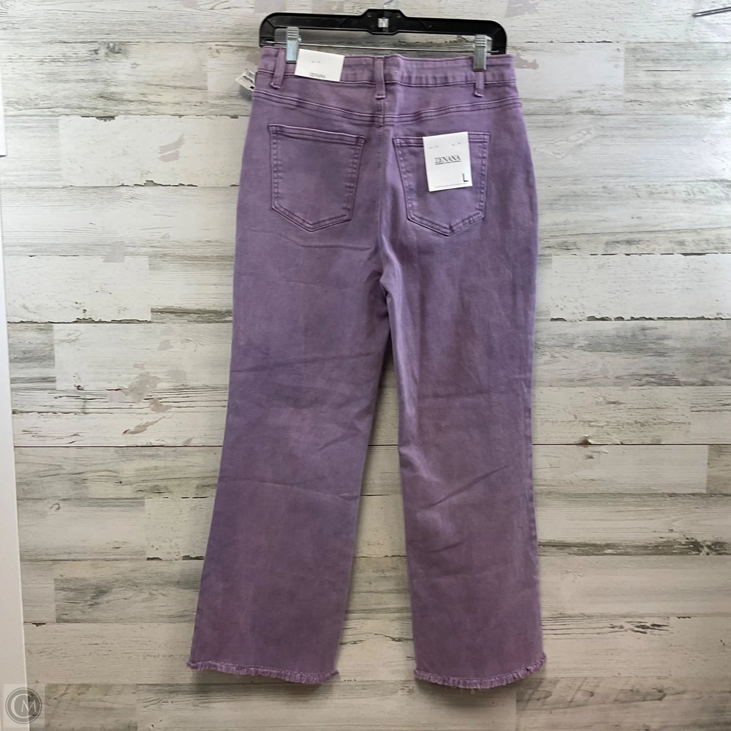 Jeans Straight By Zenana Outfitters In Purple, Size: L