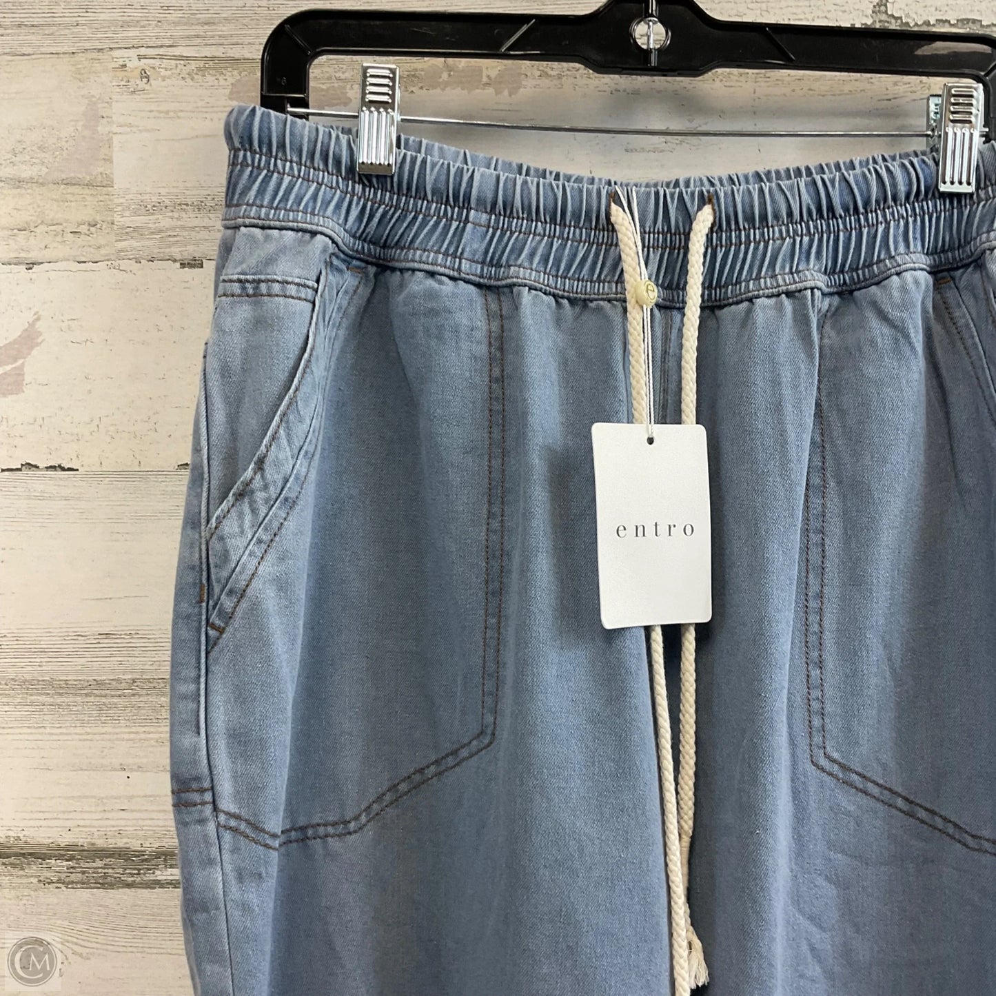 Jeans Wide Leg By Entro In Blue Denim, Size: L