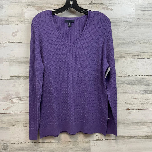 Sweater By Lands End In Purple, Size: Xl