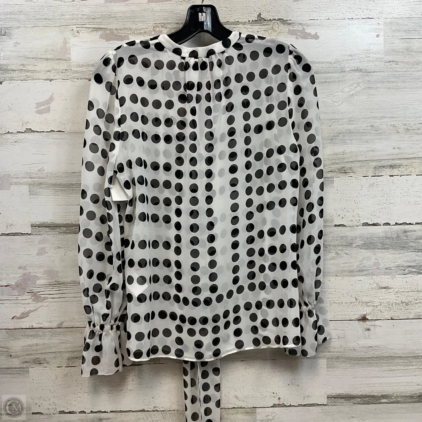 Blouse Long Sleeve By White House Black Market In Black & White, Size: Xs