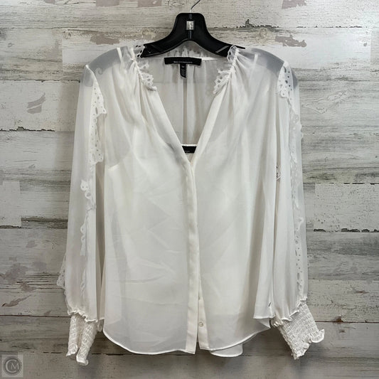 Blouse Long Sleeve By White House Black Market In White, Size: Xs
