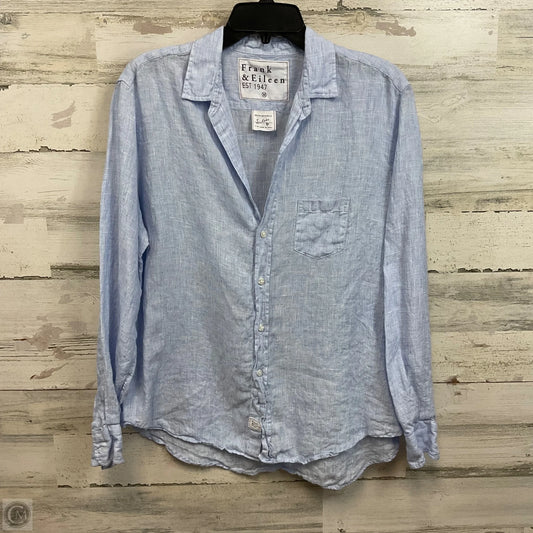 Blouse Long Sleeve By Frank And Eileen In Blue, Size: M