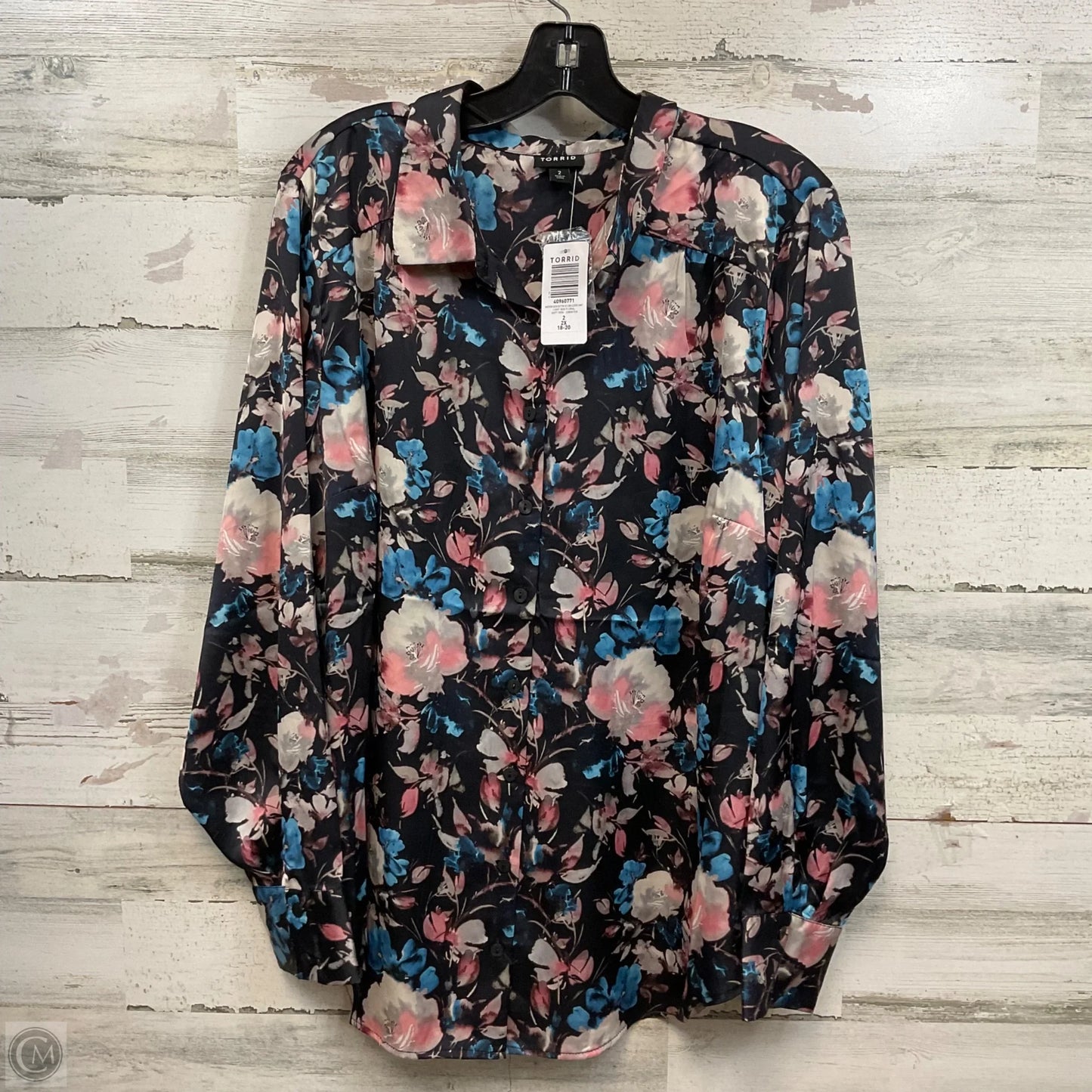 Blouse Long Sleeve By Torrid In Black, Size: 2x