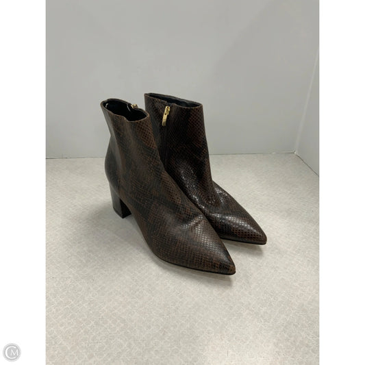 Boots Ankle Heels By Marc Fisher In Animal Print, Size: 8.5