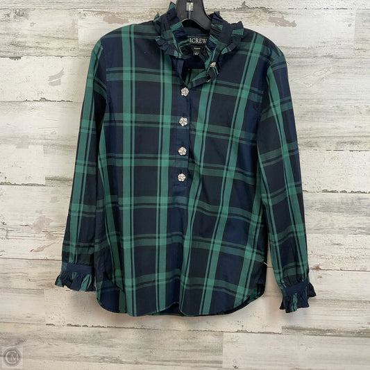 Blouse Long Sleeve By J. Crew In Green, Size: Xs