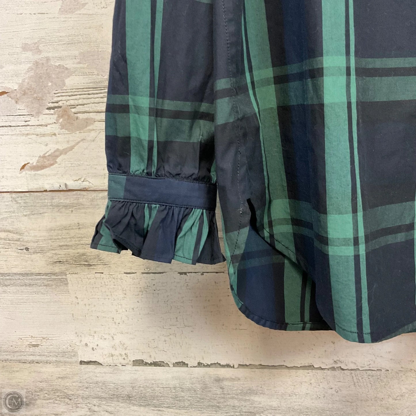 Blouse Long Sleeve By J. Crew In Green, Size: Xs