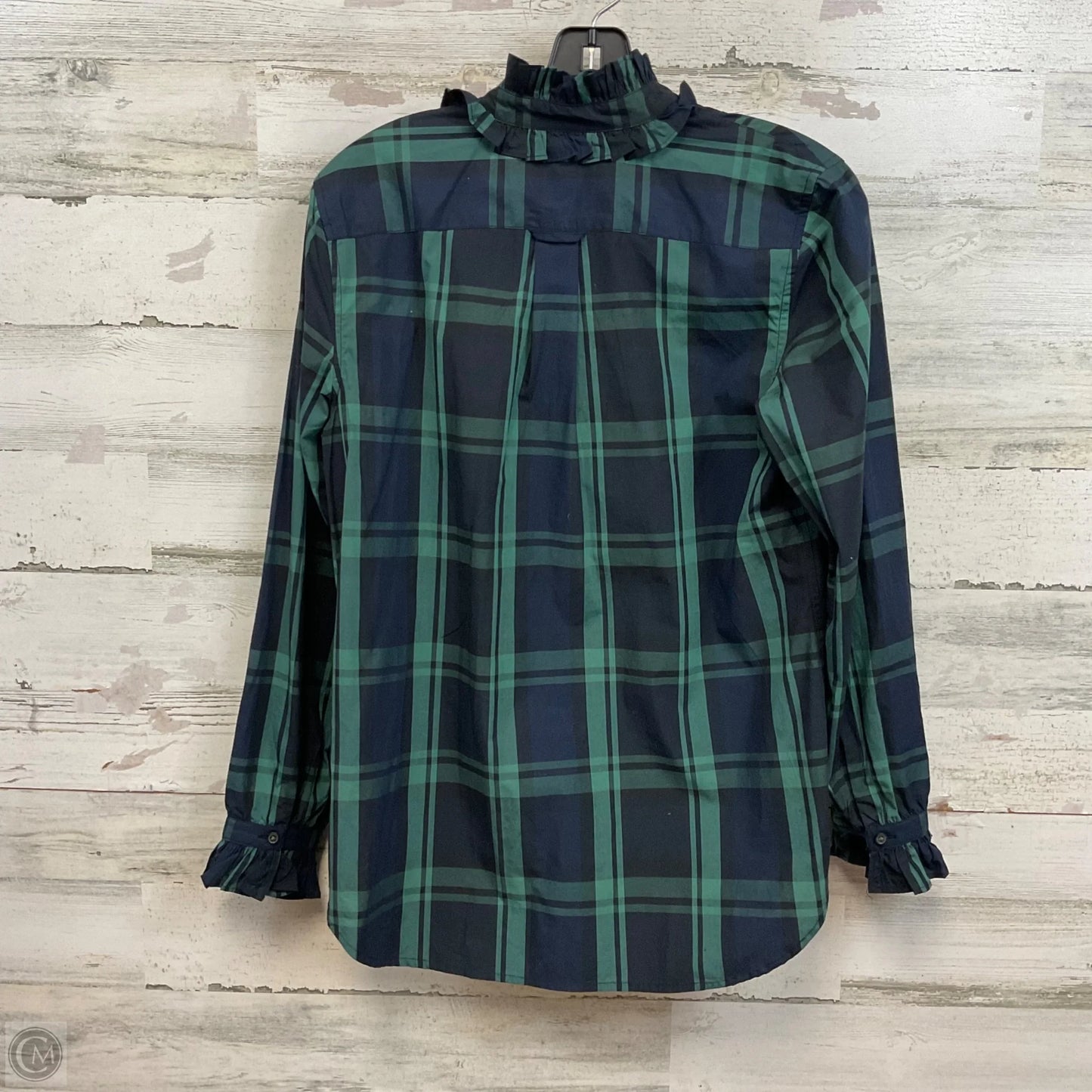 Blouse Long Sleeve By J. Crew In Green, Size: Xs