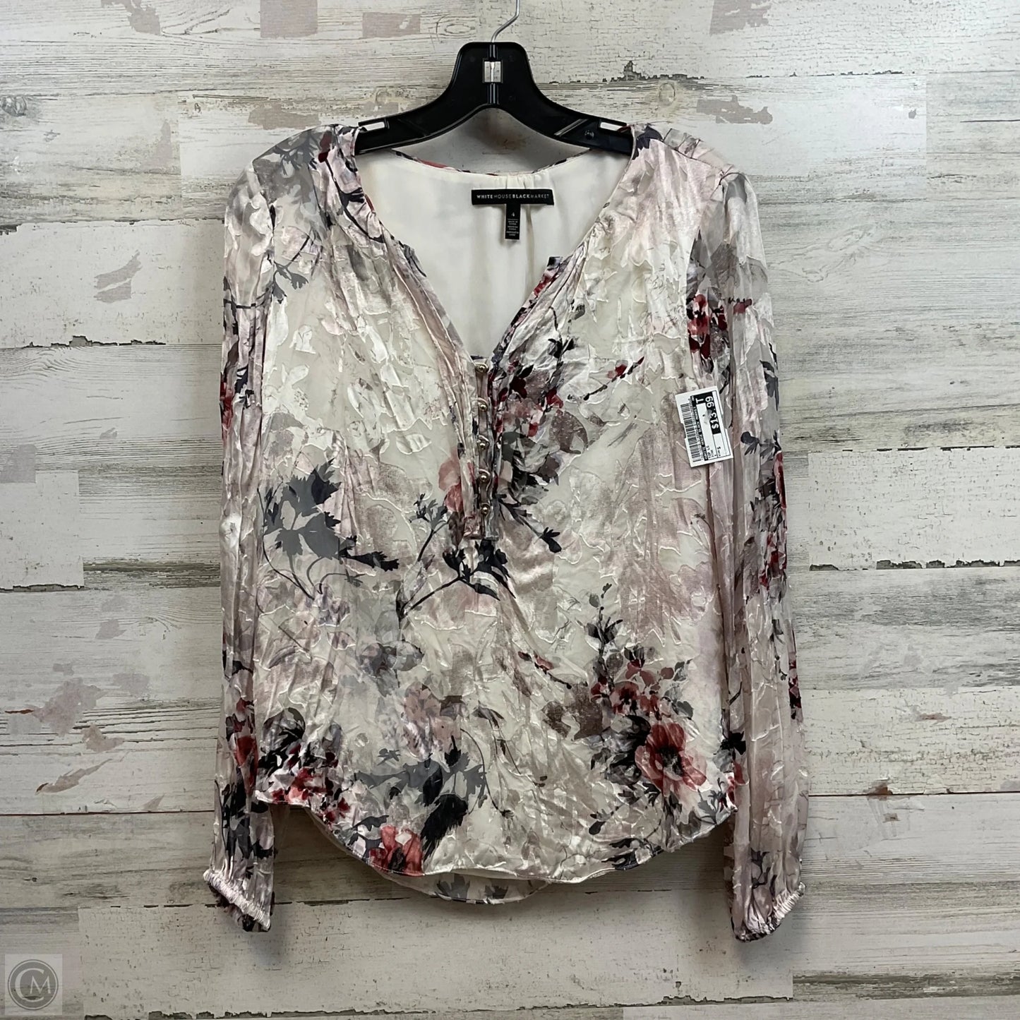 Top Long Sleeve By White House Black Market In Pink, Size: S