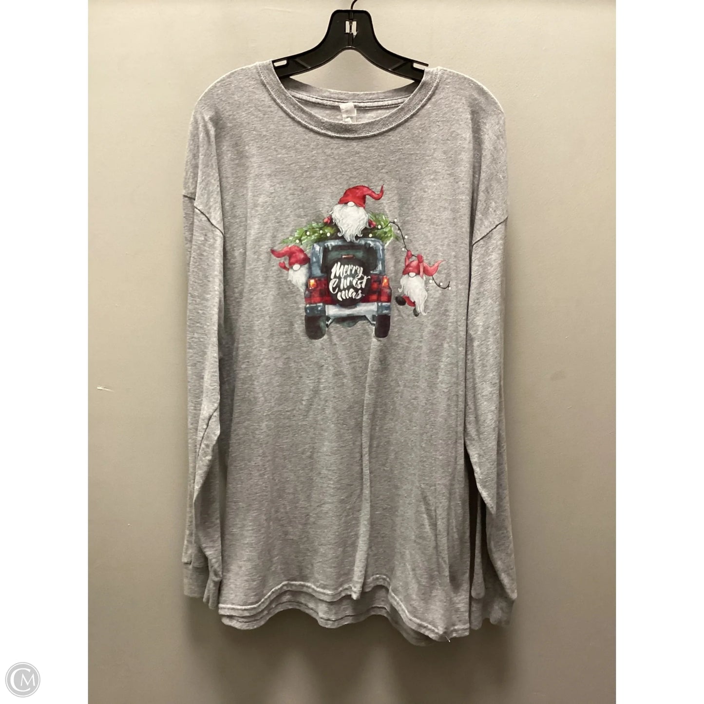 Top Long Sleeve Basic By Jerzees In Grey, Size: Xl