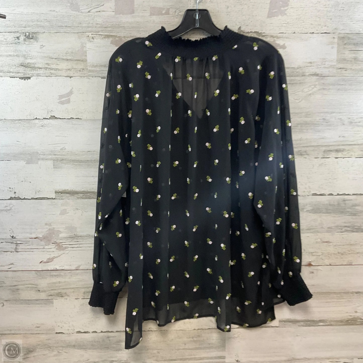 Blouse Long Sleeve By Cabi In Black, Size: L