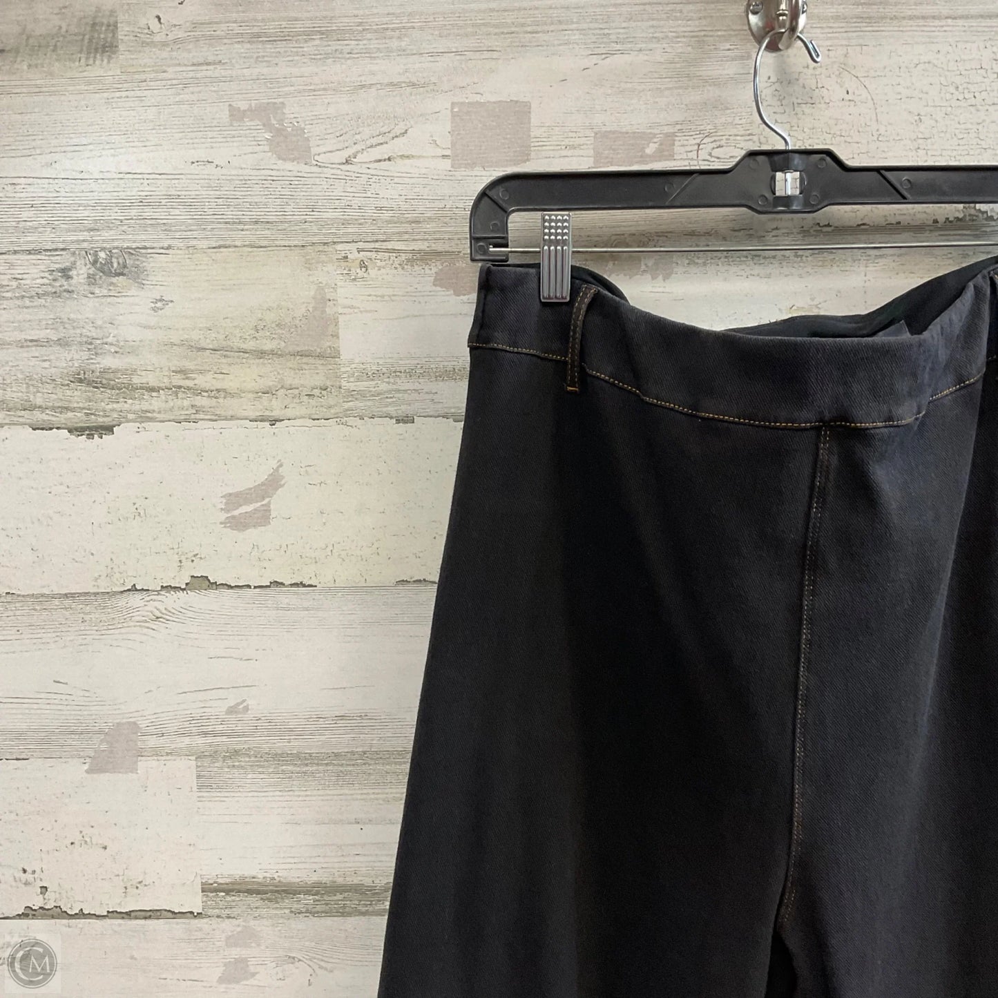 Jeans Wide Leg By Lysse In Black Denim, Size: Xl